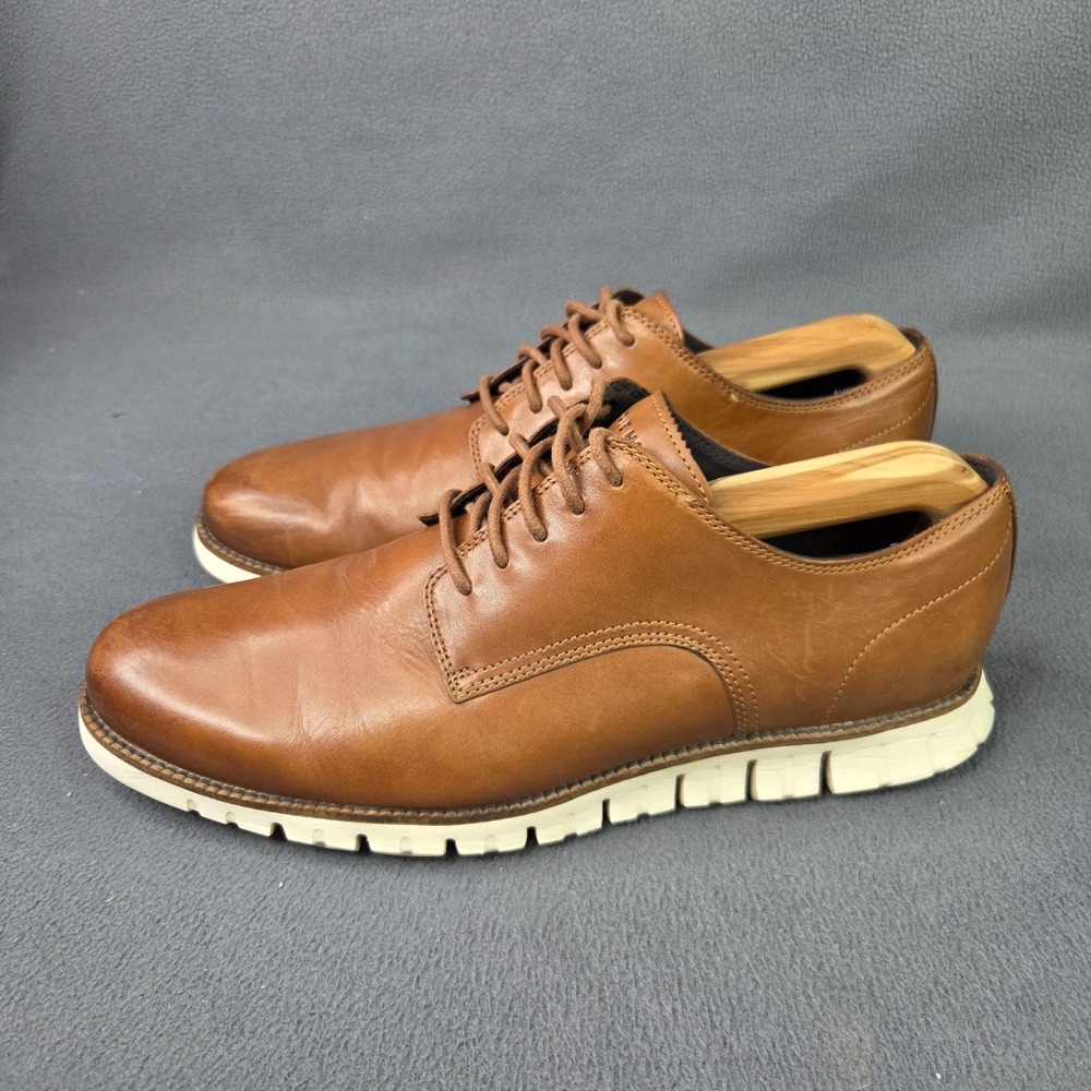 Mens Cole Haan ZeroGrand Plain Toe Derby Shoes size 12 Brown Casual C41426